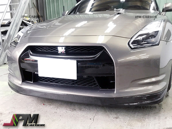 [JPMCarbon] OEM Style Carbon Fiber Front Bumper Add-on Lip Fits For 2008-2011 Nissan GT-R R35 Only
