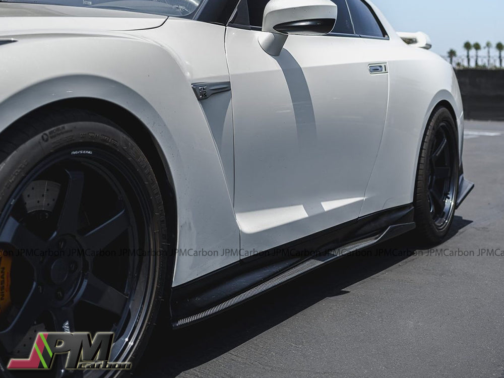 [JPMCarbon] VR Style Carbon Fiber Side Skirt Add-on Lips Fits For 2017-2023 Nissan GT-R R35 Only