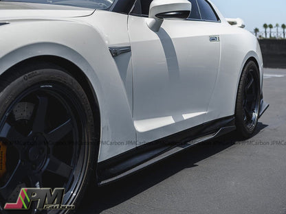 [JPMCarbon] VR Style Carbon Fiber Side Skirt Add-on Lips Fits For 2017-2023 Nissan GT-R R35 Only