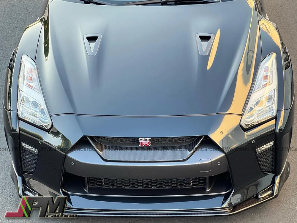 [JPMCarbon] Carbon Fiber Front Add-on Grille Cover Fits For 2017-2021 Nissan GT-R R35 Only