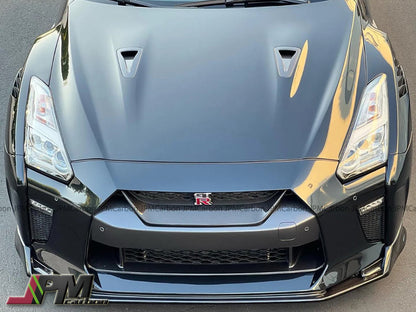 [JPMCarbon] Carbon Fiber Front Add-on Grille Cover Fits For 2017-2021 Nissan GT-R R35 Only