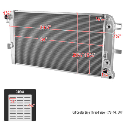 2001-2005 Chevrolet Silverado/GMC Sierra 2500HD 3500HD 6.6L DuraMax 3-Row Aluminum Performance Radiator