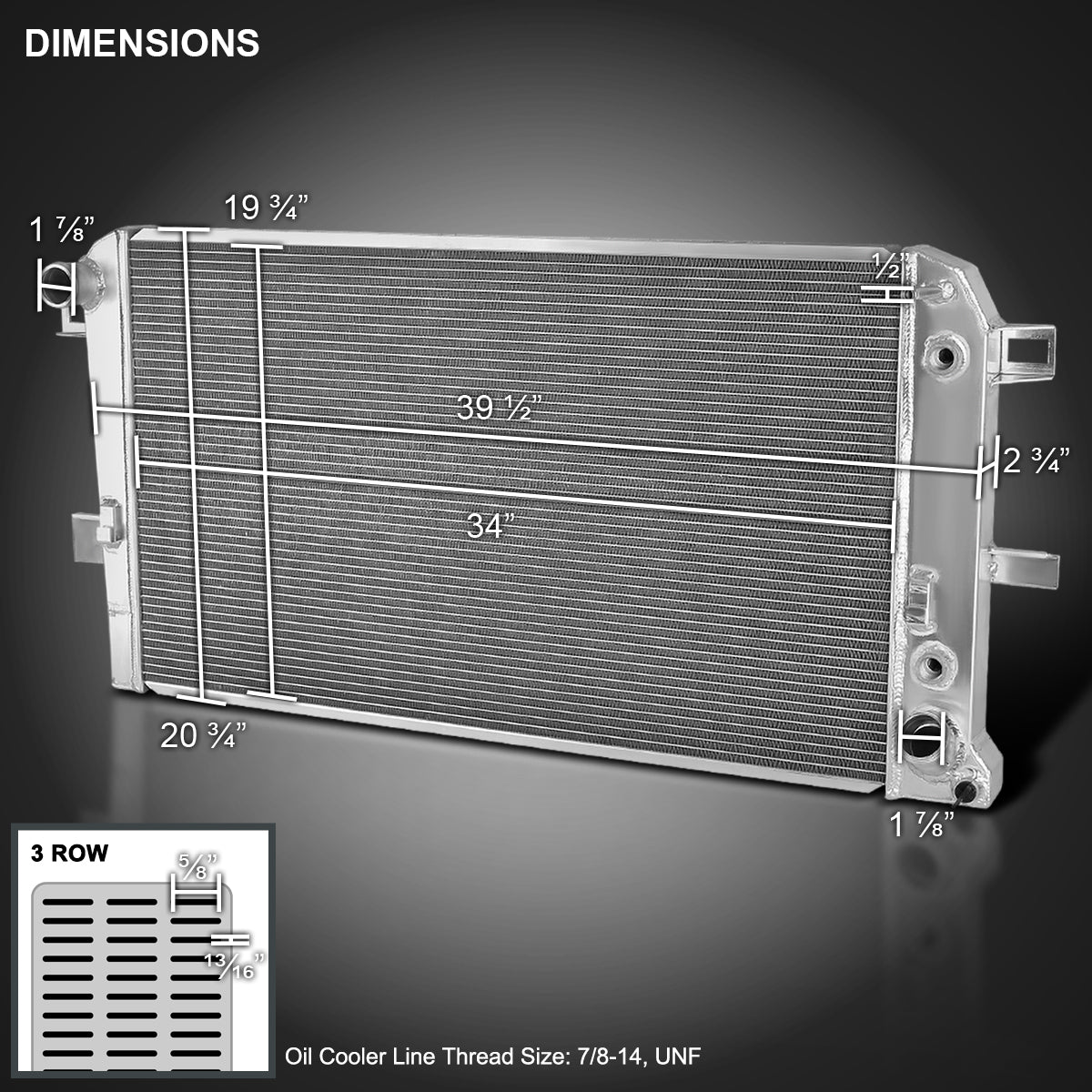 2001-2005 Chevrolet Silverado/GMC Sierra 2500HD 3500HD 6.6L DuraMax 3-Row Aluminum Performance Radiator