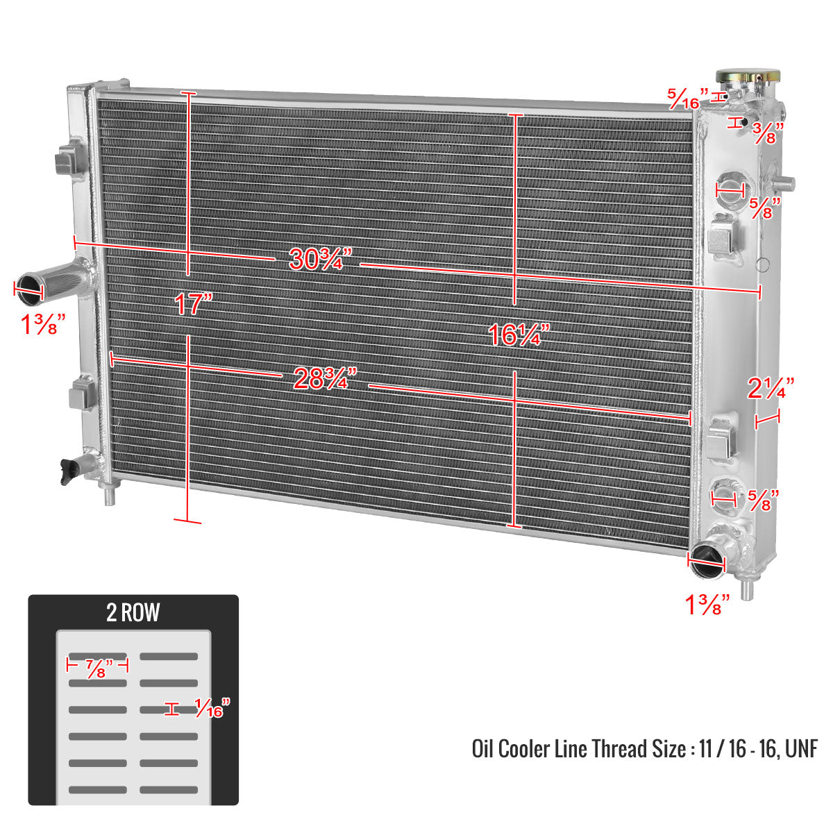 2005-2006 Pontiac GTO 6.0L V8 2-Row Aluminum Performance Radiator