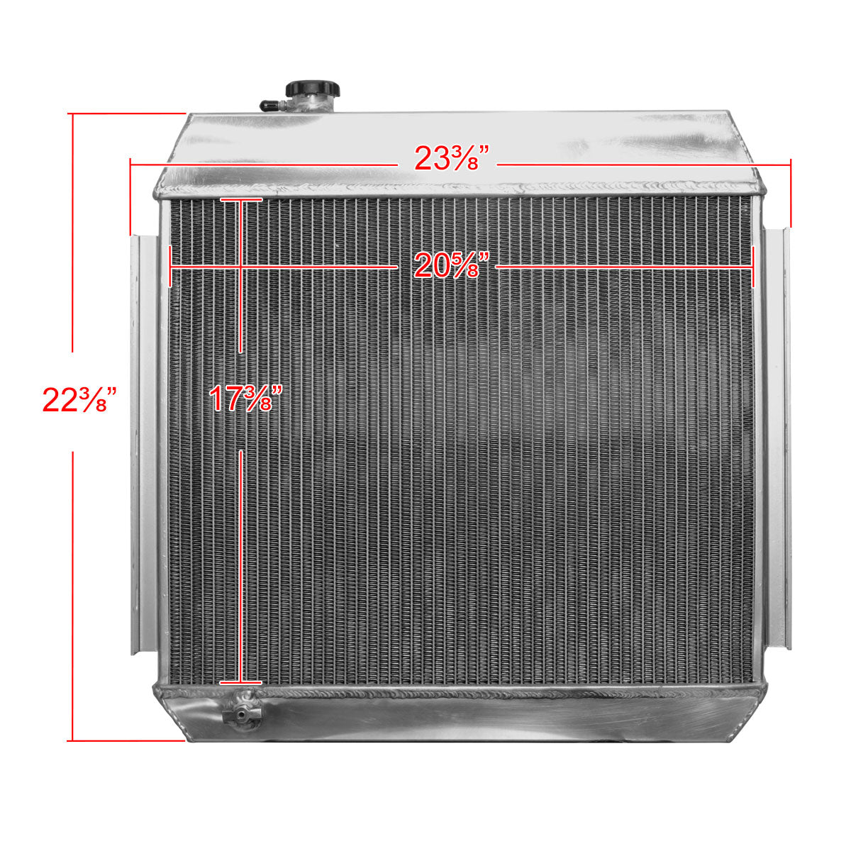 1955-1957 Chevrolet Bel Air/Nomad/Del Ray/150/210 V8 MT Aluminum 3-Row Performance Radiator