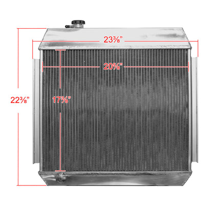 1955-1957 Chevrolet Bel Air/Nomad/Del Ray/150/210 V8 MT Aluminum 3-Row Performance Radiator