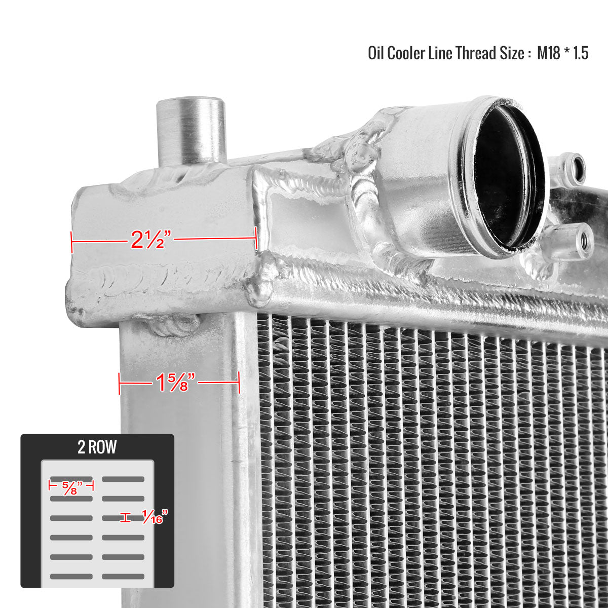 2003-2007 Ford F-250 F-350 F-450 / 2003-2005 Excursion Powerstroke 6.0L Diesel Aluminum 2-Row Performance Cooling Radiator