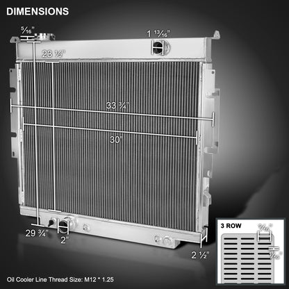 1983-1994 Ford F-150/F-250/F-350/F59 Aluminum 3-Row Performance Radiator