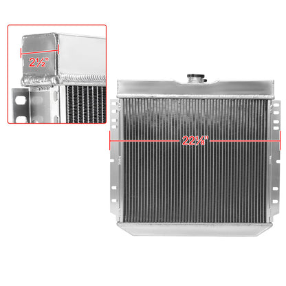 1963-1970 Ford Mustang/Fairlane/Falcon/Galaxie/Torino Mercury Cougar V8 Aluminum 3-Row Performance Radiator