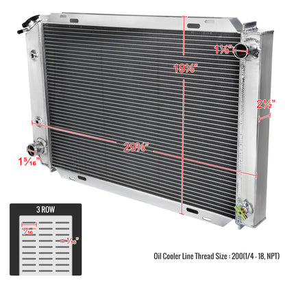 1979-1993 Ford Mustang Aluminum 3-Row Performance Radiator