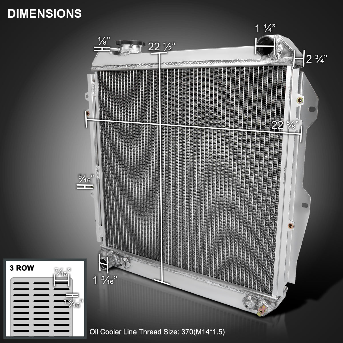 1988-1995 Toyota Pickup/4Runner V6 Aluminum 3-Row Performance Radiator