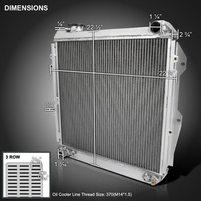 1988-1995 Toyota Pickup/4Runner V6 Aluminum 3-Row Performance Radiator