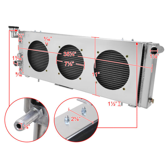 1991-2001 Jeep Cherokee/Comanche 2.5L/4.0L 3 Row Radiator with Fan Shroud