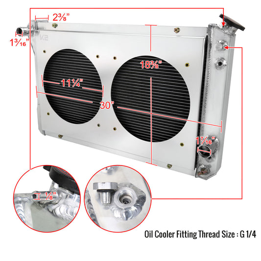 1982-1992 Chevrolet Camaro/Pontiac Firebird/Trans Am 3 Row Radiator with Dual Fan Shroud