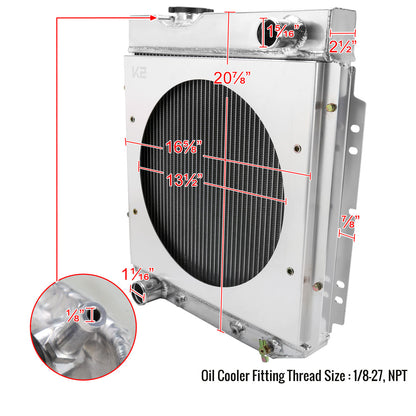 1960-1966 Ford Falcon/Mustang/Ranchero / 1961-1965 Mercury Comet 3 Row Radiator with Fan Shroud Design