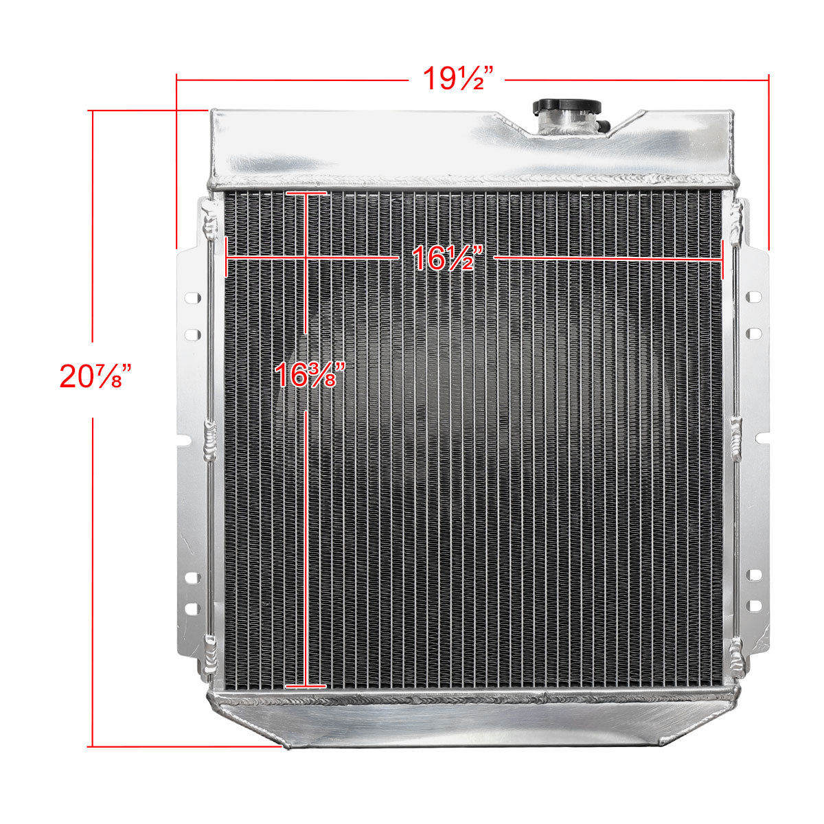 1960-1966 Ford Falcon/Mustang/Ranchero / 1961-1965 Mercury Comet 3 Row Radiator with Fan Shroud Design