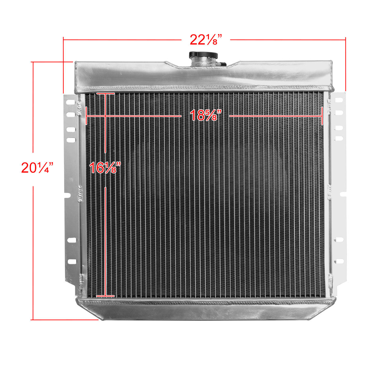 1963-1977 Ford Mustang/Maverick/Falcon/Torino/Fairlane / 1966-1973 Mercury Comet/Cougar/XR7 3 Row Radiator with Fan Shroud Design
