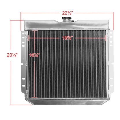 1963-1977 Ford Mustang/Maverick/Falcon/Torino/Fairlane / 1966-1973 Mercury Comet/Cougar/XR7 3 Row Radiator with Fan Shroud Design
