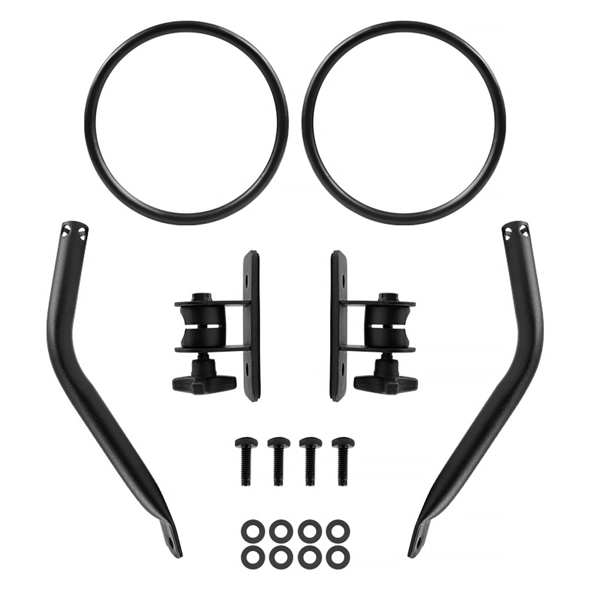 1997-2018 Jeep Wrangler TJ/JK/LJ/JKU Quick Release Black Stainless Steel Round Side Mirrors