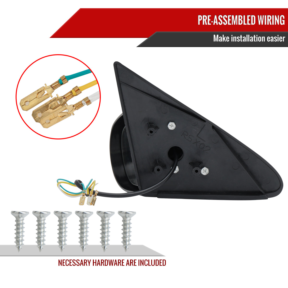 2002-2006 Acura RSX Carbon Fiber Shell Power S Sport Mirrors