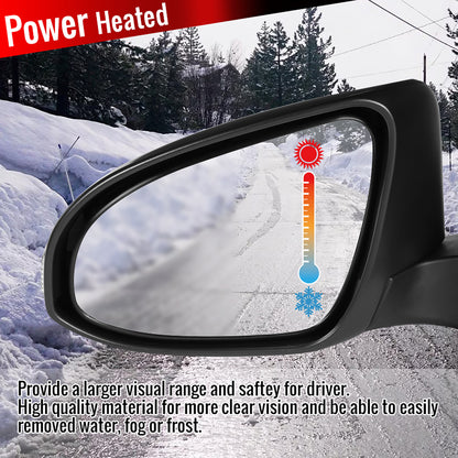2014-2018 Toyota Corolla Glossy Black 9-Pin Power Adjustable, Auto-Fold, & Heated Side Mirror w/ LED Turn Signal Light - Passenger Side Only