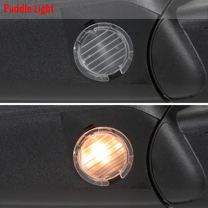 2007-2014 Ford F-150 Chrome Power Adjustable & Heated Side Mirror w/ LED Amber Turn Signal & Puddle Light - Driver Side Only