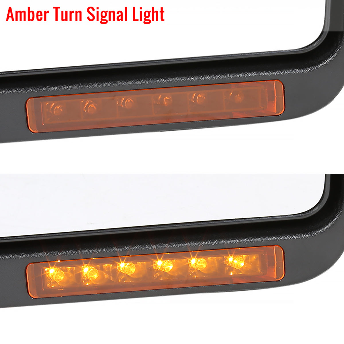 2007-2014 Ford F-150 Black Power Adjustable & Heated Side Mirror w/ LED Amber Turn Signal & Puddle Light - Passenger Side Only
