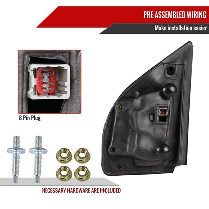 2015-2020 Ford F-150 Black Power Adjustable & Heated Side Mirror w/ LED Turn Signal Light - Passenger Side Only