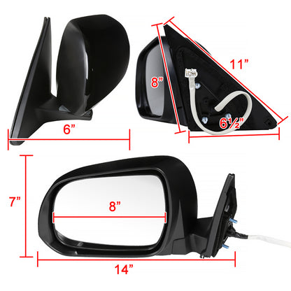 2008-2013 Toyota Highlander 7-Pin Power Adjustable & Heated Side Mirror w/ LED Puddle Light - Driver Side Only