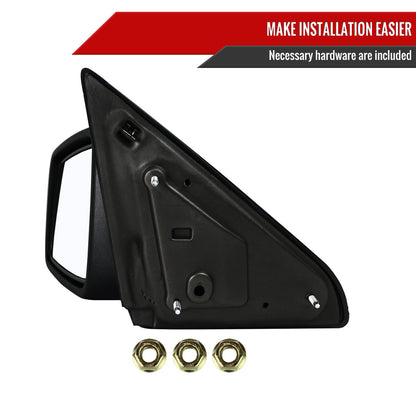 2009-2018 Dodge RAM 1500 / 2019-2021 RAM 1500 Classic Black Manual Adjustable Side Mirror - Driver Side Only