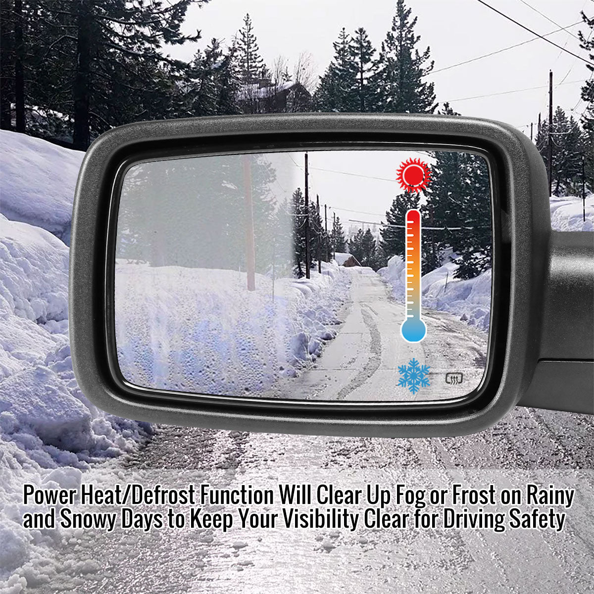 2009-2012 Dodge RAM Black Power Adjustable & Heated Side Mirror w/ LED Turn Signal & Puddle Light - Driver Side Only