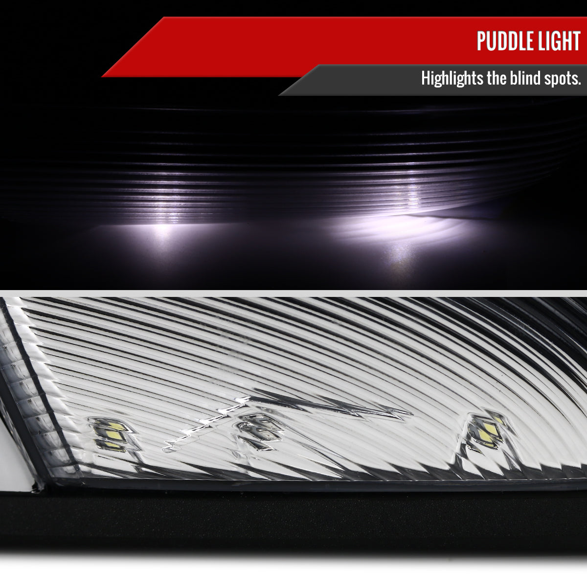 2013-2019 Dodge RAM Chrome Power Adjustable, Heated Side Mirror w/ LED Turn Signal & Puddle Light - Driver Side Only