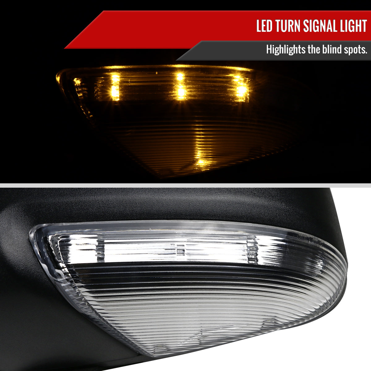 2013-2019 Dodge RAM Black Power Adjustable, Auto-Fold, & Heated Side Mirror w/ LED Turn Signal & Puddle Light - Driver Side Only