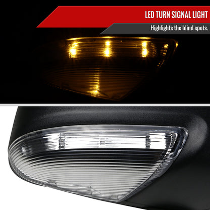 2013-2019 Dodge RAM Black Power Adjustable & Heated Side Mirror w/ LED Turn Signal & Puddle Light - Passenger Side Only