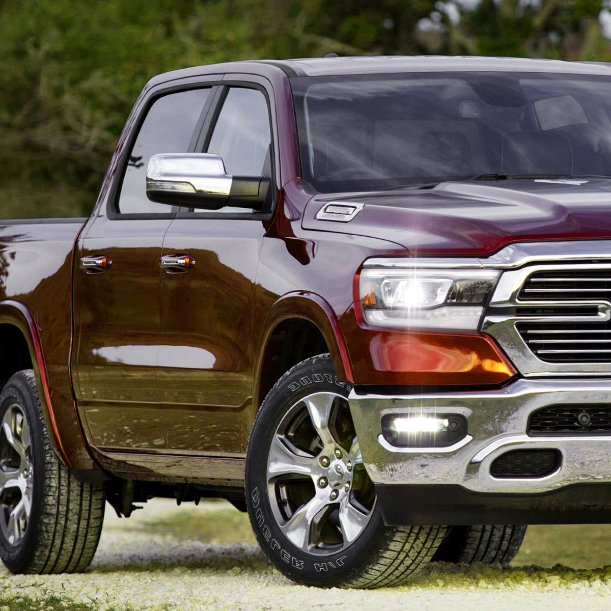 2019-2024 Dodge RAM 1500 Chrome Power Adjustable, Manual Fold, BSD & Heated Side Mirror w/ LED Puddle and Turn Signal Light - Passenger Side Only