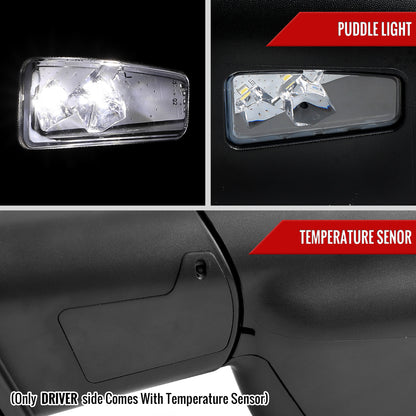 2019-2024 Dodge RAM 1500 Chrome Power Adjustable, Auto-Fold, BSD & Heated Side Mirror w/ LED Puddle and Turn Signal Light - Driver Side Only