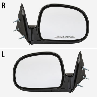 1994-1998 Chevrolet S10/1994-1998 GMC S15 Glossy Black Manual Adjustment Side Mirror