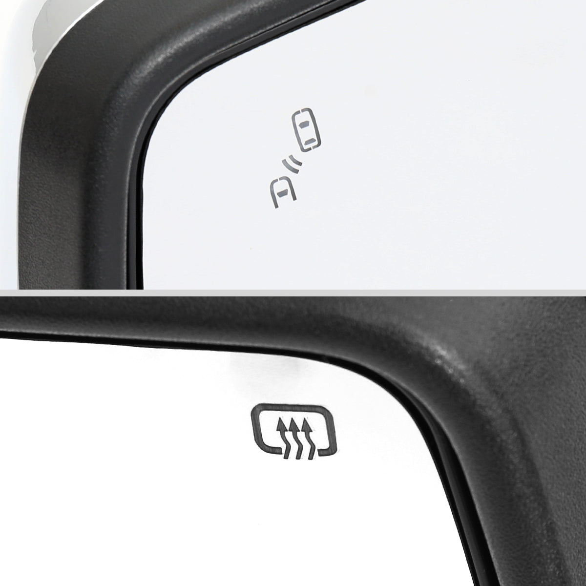 2019-2024 GMC Sierra 1500 Chrome Power Adjustable, Manual Fold, BSD & Heated Side Mirror w/ LED Puddle and Turn Signal Light - Driver Side Only