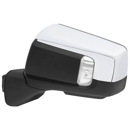 2019-2024 GMC Sierra 1500 Chrome Power Adjustable, Manual Fold, BSD & Heated Side Mirror w/ LED Puddle and Turn Signal Light - Driver Side Only