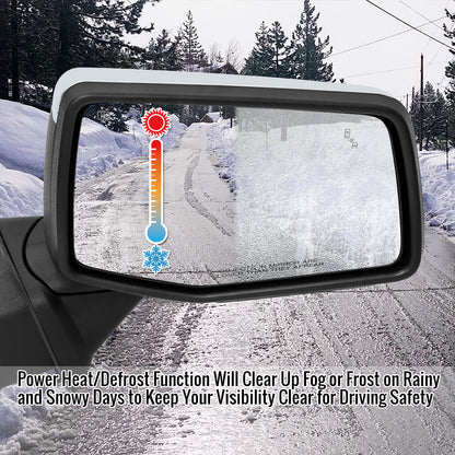 2019-2024 GMC Sierra 1500 Chrome Power Adjustable, Auto-Fold, BSD & Heated Side Mirror w/ LED Puddle and Turn Signal Light - Passenger Side Only