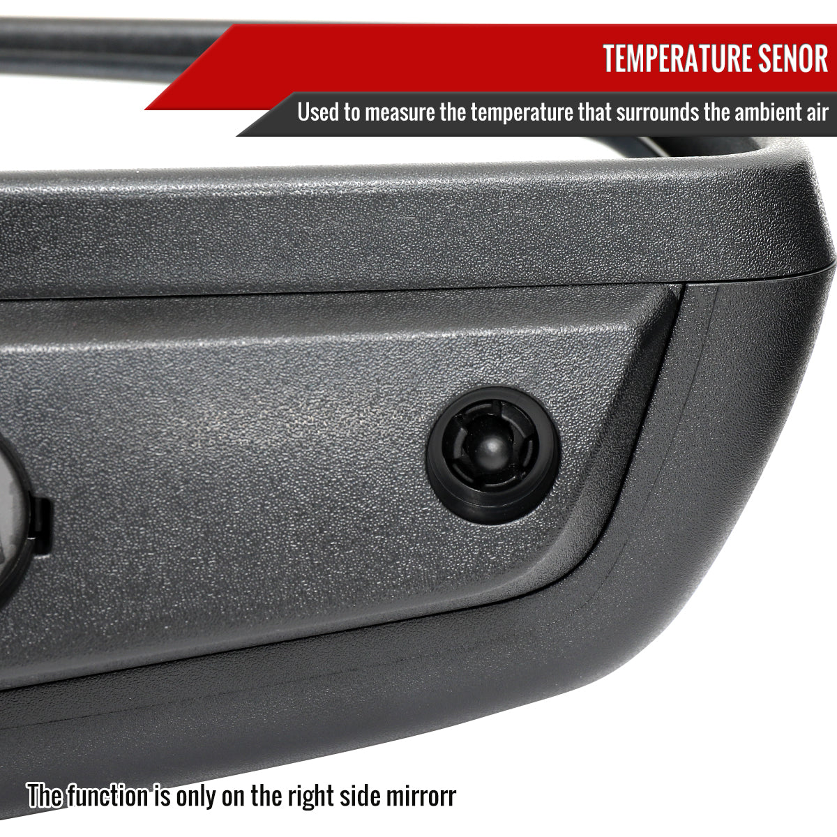 2019-2024 GMC Sierra 1500 Chrome Power Adjustable, Auto-Fold, BSD & Heated Side Mirror w/ LED Puddle and Turn Signal Light - Passenger Side Only