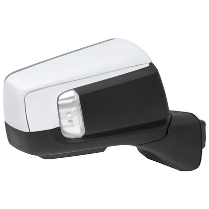 2019-2024 GMC Sierra 1500 Chrome Power Adjustable, Auto-Fold, BSD & Heated Side Mirror w/ LED Puddle and Turn Signal Light - Passenger Side Only