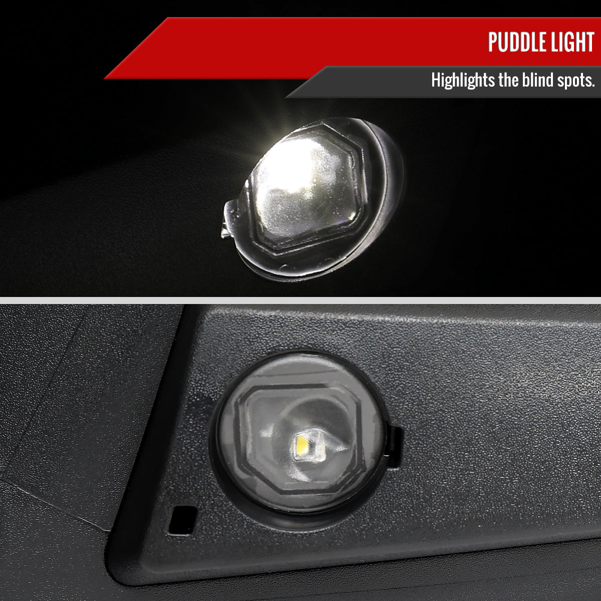 2019-2024 GMC Sierra 1500 Black Power Adjustable, Manual Fold, BSD & Heated Side Mirror w/ LED Puddle and Auxiliary Light - Passenger Side Only