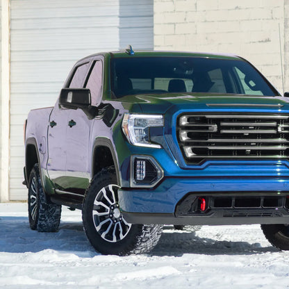 2019-2024 GMC Sierra 1500 Black Power Adjustable, Manual Fold, BSD & Heated Side Mirror w/ LED Puddle and Auxiliary Light - Passenger Side Only