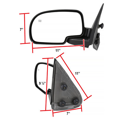 2003-2007 Chevrolet Silverado/Suburban/Avalanche/Tahoe GMC Sierra/Yukon Black Power Adjustable & Heated Side Mirror - Driver Side Only