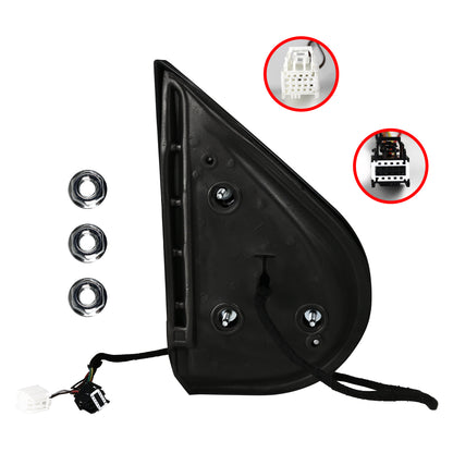 2007-2014 Chevrolet Silverado/Suburban/Avalanche/Tahoe GMC Sierra Glossy Black Power Adjustable & Heated Side Mirror w/ LED Turn Arrow Signal & Puddle Light - Driver Side Only