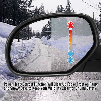2007-2014 Chevrolet Silverado/Suburban/Avalanche/Tahoe GMC Sierra Glossy Black Power Adjustable & Heated Side Mirror w/ LED Turn Arrow Signal & Puddle Light - Driver Side Only