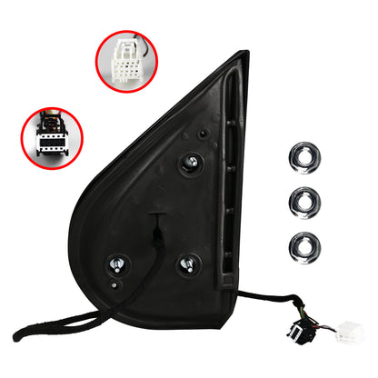 2007-2014 Chevrolet Silverado/Suburban/Avalanche/Tahoe GMC Sierra Glossy Black Power Adjustable & Heated Side Mirror w/ LED Turn Arrow Signal & Puddle Light - Passenger Side Only