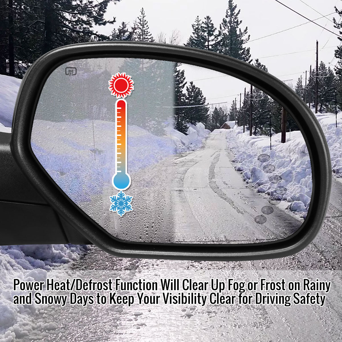 2007-2013 Chevrolet Silverado/GMC Sierra Matte Black Power Adjustable & Heated Side Mirror w/ LED Turn Arrow Signal & Puddle Light - Passenger Side Only