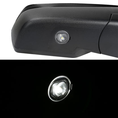 2014-2018 Chevrolet Silverado/GMC Sierra Glossy Black Power Adjustable & Heated Side Mirror w/ LED Puddle Light - Passenger Side Only
